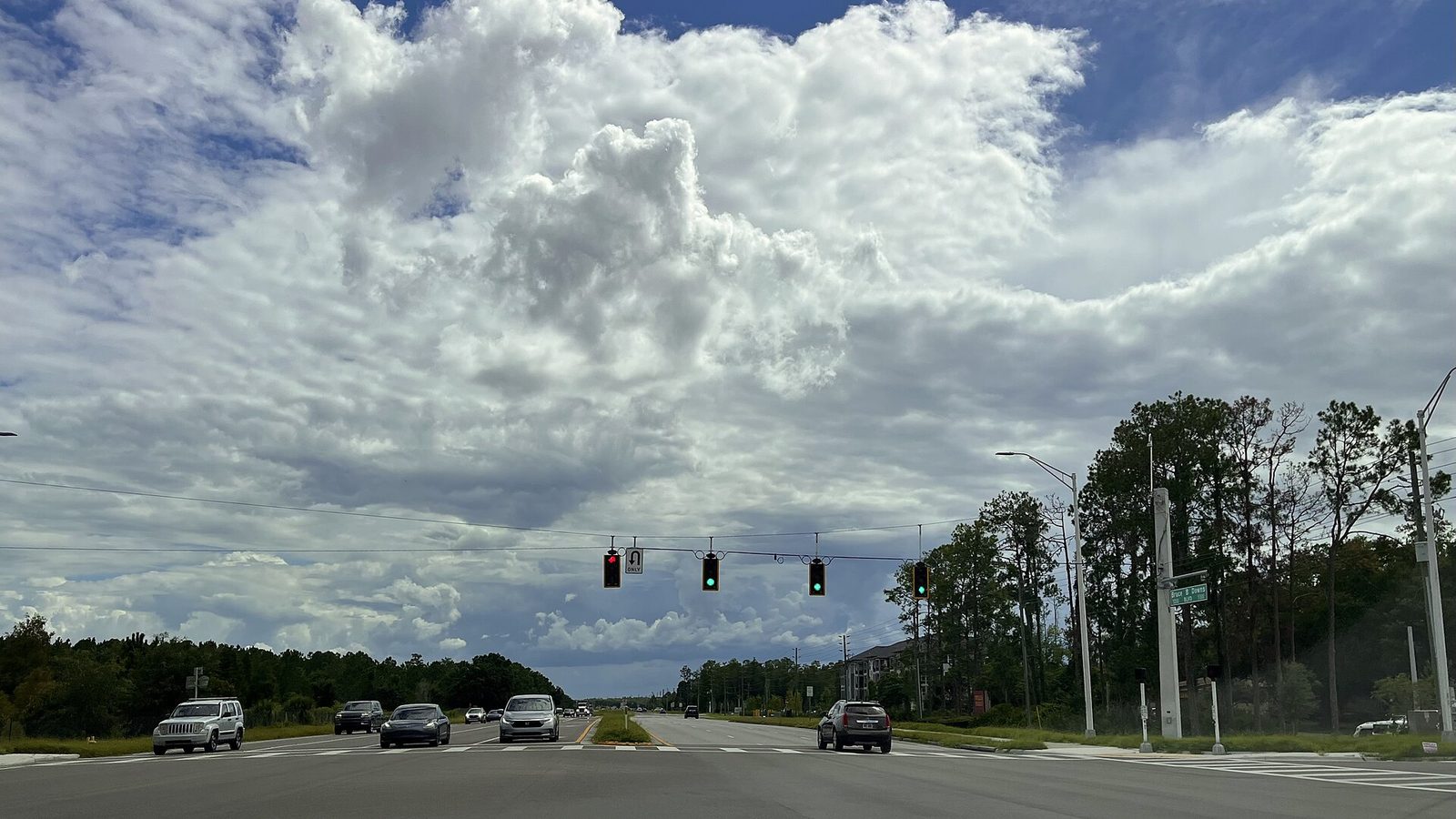 A wide, fast-growing road corridor in Wesley Chapel